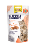 GimCat Nutri Pockets Salmone 60g – Snack Croccanti per Gatti con Omega 3 e 6