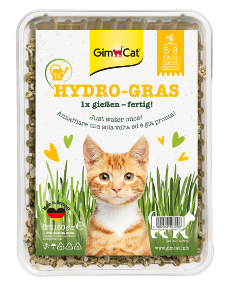 GimCat Hydro-Gras Erba per Gatti 150g – Erba Gatta Facile da Coltivare con Idrogranuli