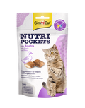 GimCat Nutri Pockets Anatra 60g – Snack Croccanti per Gatti con Vitamine e Taurina