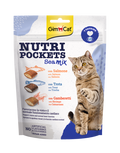 GimCat Nutri Pockets Sea Mix 150g – Snack Croccanti per Gatti con Salmone, Trota e Gamberetti