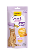 GimCat Snack Cream Duo per Gatti 6x15g – Pollo con Zucca, Salmone con Pomodoro, Tonno con Erb