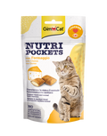 GimCat Nutri Pockets Formaggio 60g – Snack Croccanti per Gatti con Taurina e Vitamine 12 Pcs