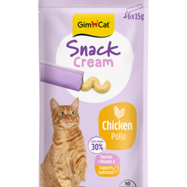GimCat Snack Cream Duo per Gatti 6x15g – Pollo con Zucca, Salmone con Pomodoro, Tonno con Erb