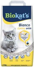 Biokat’s Bianco Extra Lettiera per Gatti – Agglomerante Bianca con Carbone Attivo