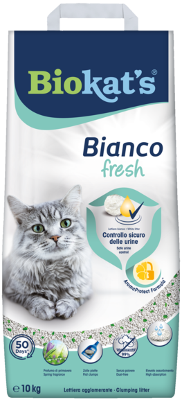 Biokat’s Bianco Fresh Lettiera per Gatti – Agglomerante Bianca Profumata Primavera
