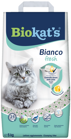 Biokat’s Bianco Fresh Lettiera per Gatti – Agglomerante Bianca Profumata Primavera