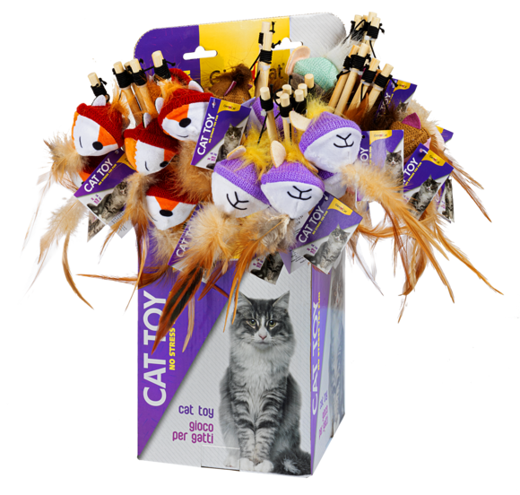 GimCat Cat Teaser con Peluche e Catnip – Gioco Canna da Pesca per Gatti