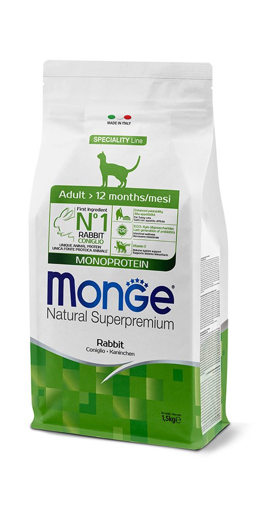Monge Natural Superpremium Monoprotein Gatto Adulto Coniglio