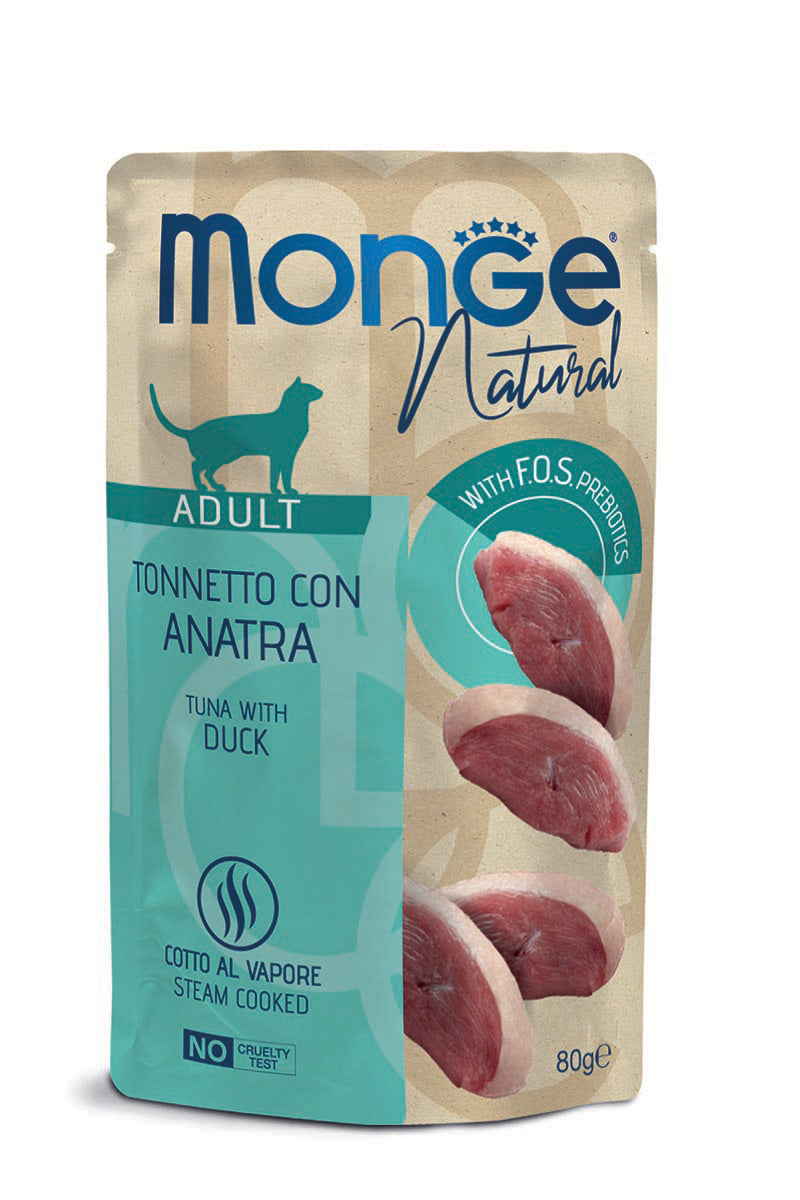 Monge Natural Tonnetto con Anatra – Cibo per Gatti Adulti 80 Gr.