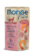 Monge Natural Tonnetto con Pollo e Gamberi – Cibo per Gatti Adulti  80 Gr.