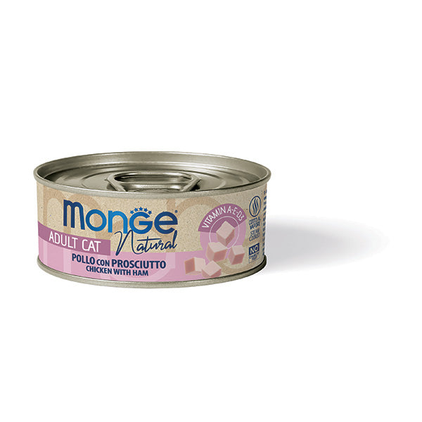 Monge Natural Pollo con Prosciutto – Cibo Umido per Gatti Adulti 80g