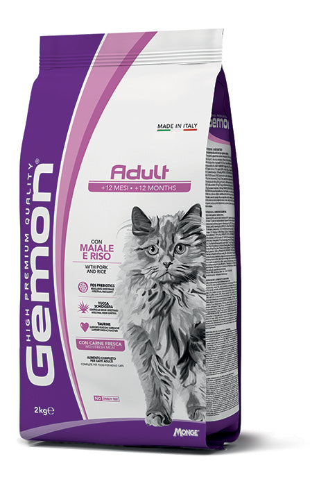 Gemon Adult Cat con Maiale e Riso – Crocchette per Gatti Adulti