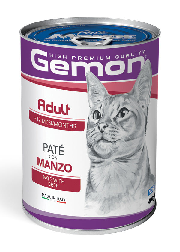 Gemon Paté con Manzo – Alimento Completo Gatti Adulti 400g