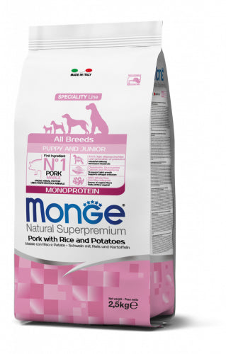 Natural Superpremium All Breeds Puppy & Junior Monoprotein Maiale con Riso e Patate