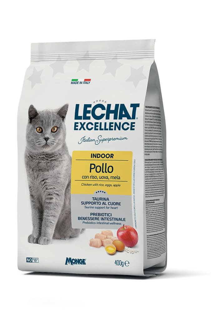 Le Chat Excellence Indoor Pollo – Alimento Completo per Gatti Adulti da Appartamento
