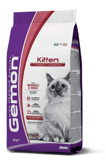 Gemon Kitten con Manzo e Riso – Crocchette per Gattini in Accrescimento
