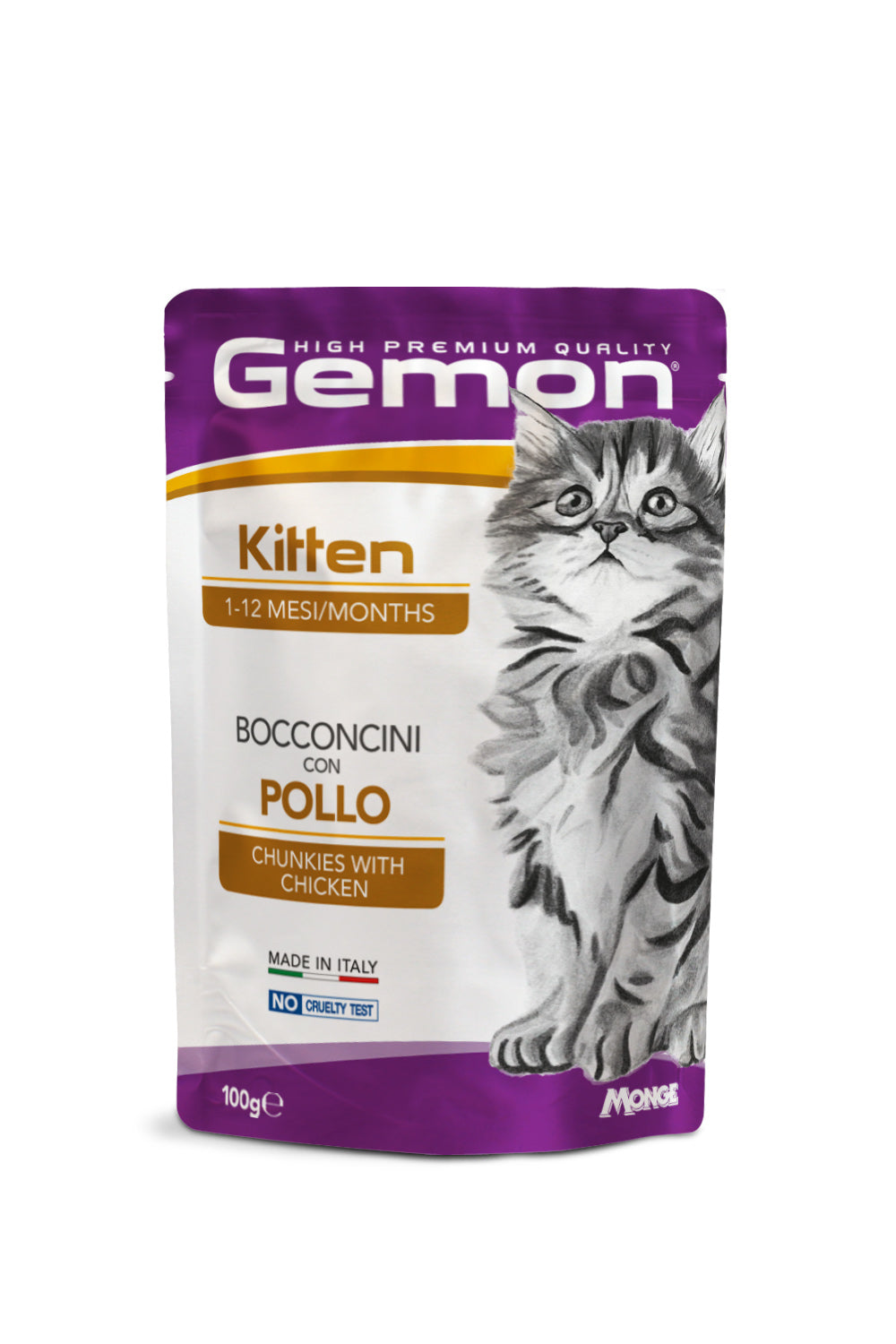 Gemon Bocconcini con Pollo – Alimento Completo per Gattini 100g