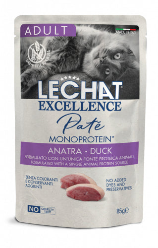 LeChat Excellence Paté Monoprotein Anatra – Cibo Umido Gatti Adulti 85g