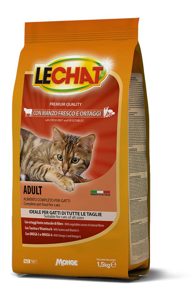 Croccantini adult con manzo fresco e ortaggi 1,5 kg – alimento completo per gatti