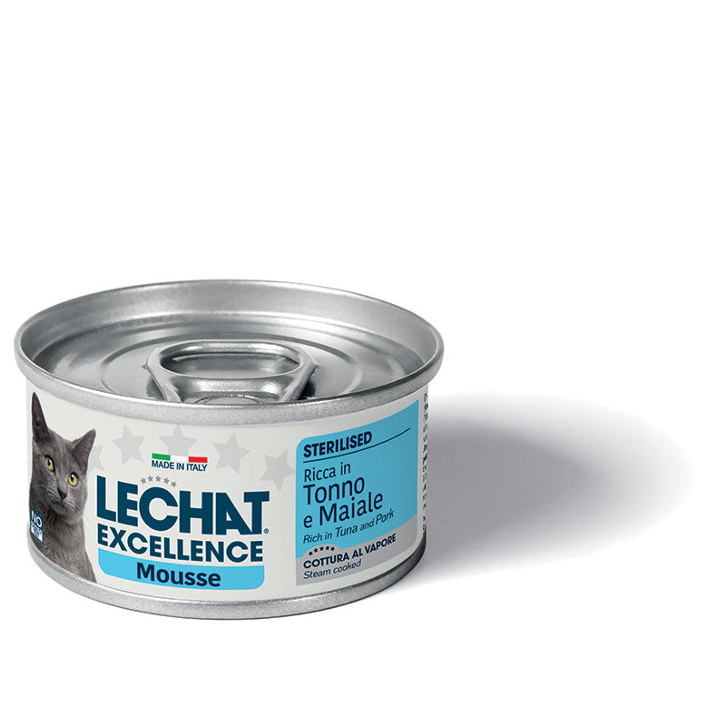 LeChat Excellence Sterilised Mousse Gatto Tonno e Maiale – Cibo Umido 85g