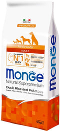 Monge Adult Anatra Natural Superpremium – Cibo Completo per Cani di Tutte le Razze con Riso e Patate