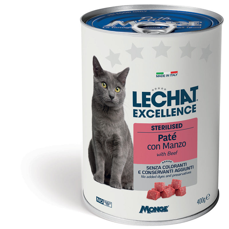 LeChat Excellence Paté Gatto Sterilizzato Manzo – Cibo Umido 400g