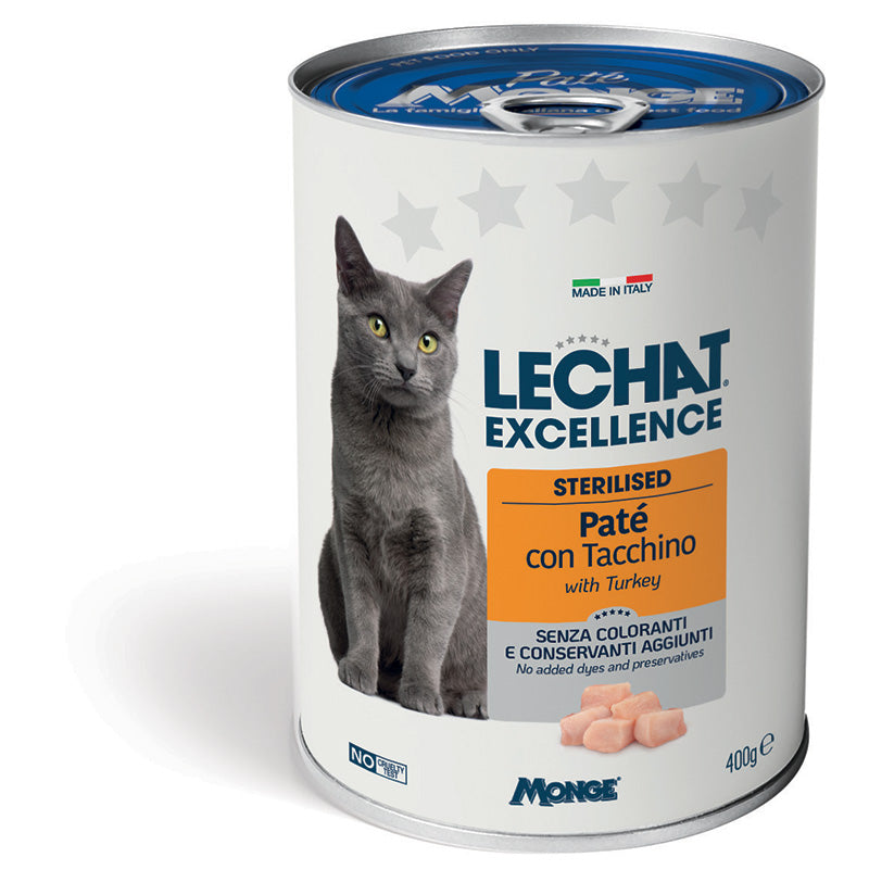 LeChat Excellence Paté Gatto Sterilizzato Tacchino – Cibo Umido 400g