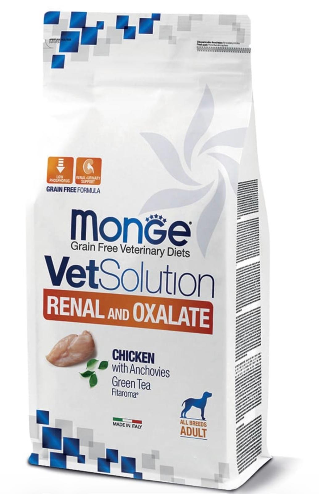 Monge VetSolution Renal and Oxalate Pollo con Acciughe – 2 kg / 12 kg