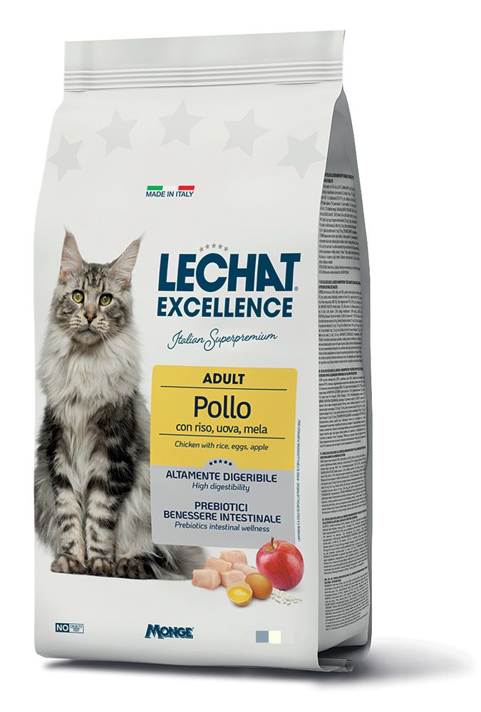 Le Chat Excellence Adult Pollo con Riso, Uova e Mela – Alimento Completo per Gatti Adulti