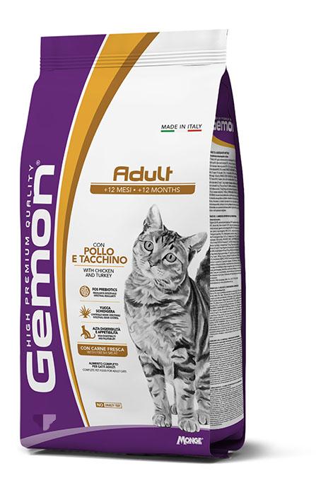 Gemon Adult Cat Pollo e Tacchino – Alimento Completo per Gatti Adulti (+12 Mesi)