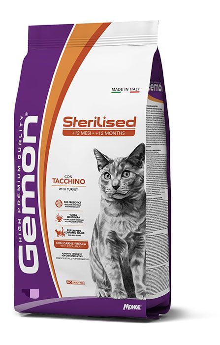 Gemon Sterilised Cat con Tacchino – Crocchette per Gatti Sterilizzati