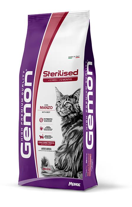 Gemon Sterilised Cat con Manzo – Crocchette per Gatti Sterilizzati (+12 mesi)