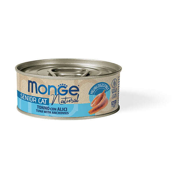 Monge Natural Senior Tonno con Alici – Cibo Umido per Gatti Anziani 80g