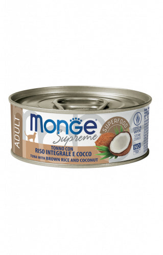 Monge Supreme Gatto Adulto – Tonno con Riso Integrale e Cocco 80g