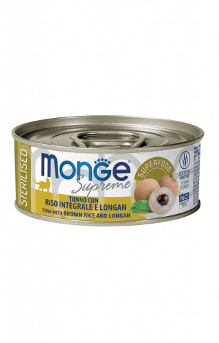 Monge Supreme Sterilised Gatto – Tonno con Riso Integrale e Longan 80g