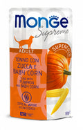 Monge Supreme Gatto Adulto Tonno con Zucca e Baby Corn – Pezzetti in Salsa