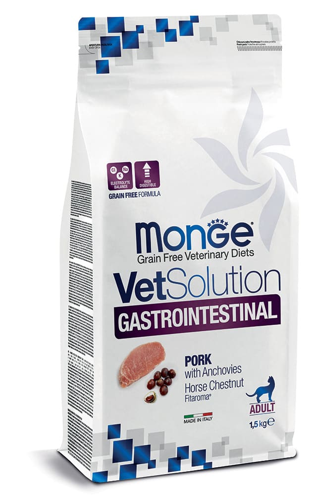 Monge VetSolution Gastrointestinal Feline – Maiale con Acciughe
