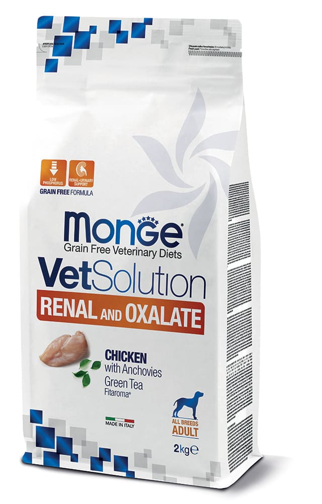 Monge VetSolution Renal and Oxalate Pollo con Acciughe – 2 kg / 12 kg