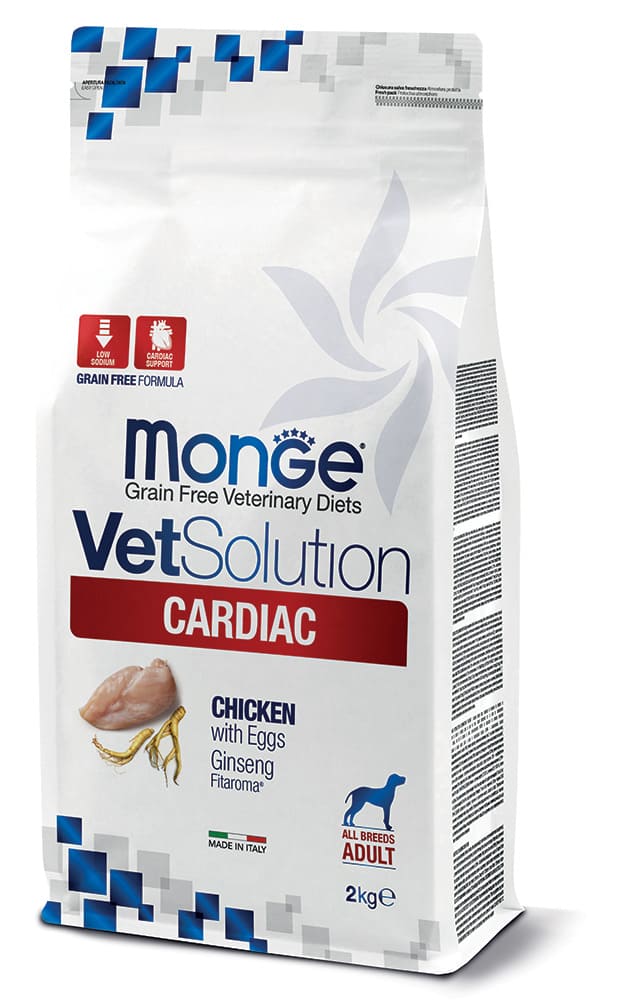 Monge Vetsolution Canine Cardiac pollo con uova alimento completo per cani adulti