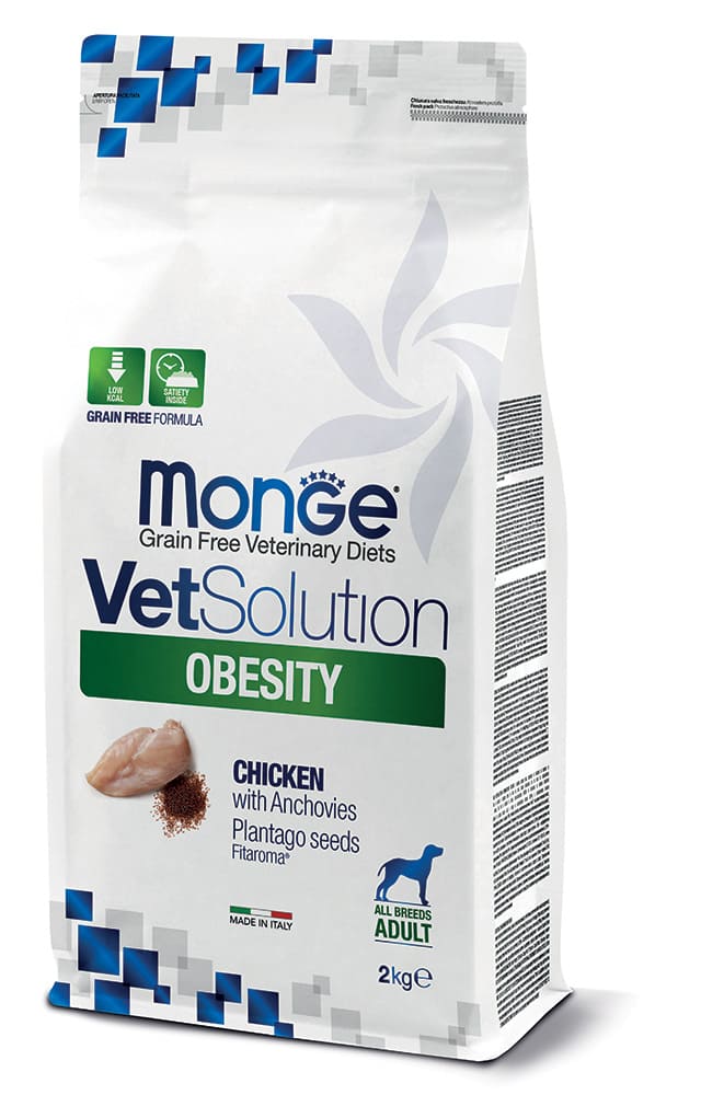 Monge Vetsolution Canine Obesity pollo con acciughe alimento completo per cani adulti