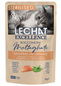 LeChat Excellence Sterilised Bocconcini Salmone con Ortaggi – Cibo Umido Gatti Sterilizzati 85g