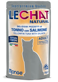 LeChat Natural Pezzetti di Tonno con Salmone – Alimento Complementare Gatti 80g