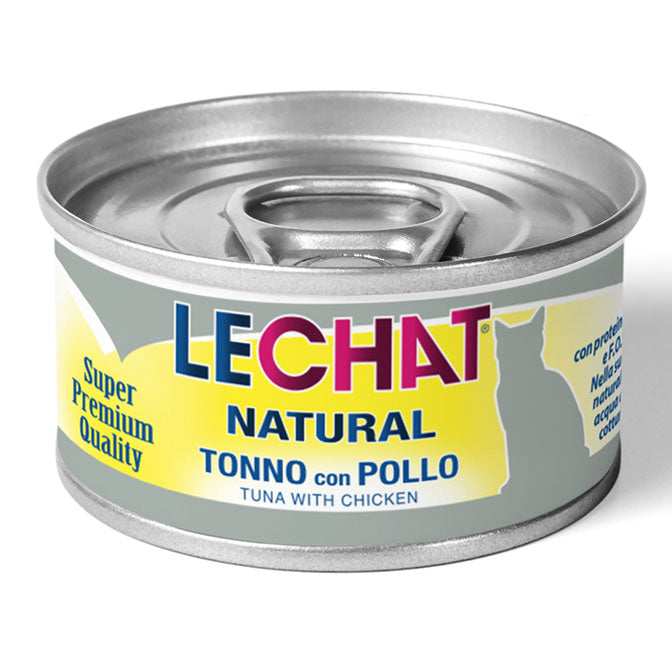 LeChat Natural Sfilaccetti di Tonno con Pollo – Alimento Complementare Gatti 80g