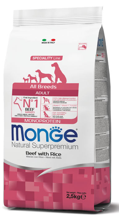 Natural Superpremium All Breeds Adult Monoprotein – Manzo con Riso
