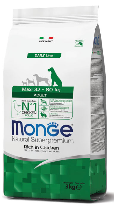 Natural Superpremium Maxi Adult Ricco in Pollo – Crocchette per Cani di Taglia Grande