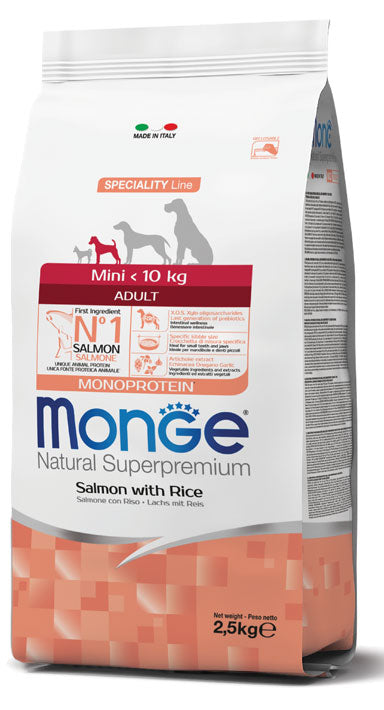 Natural Superpremium Mini Adult – Salmone con Riso per Cani Taglia Mini