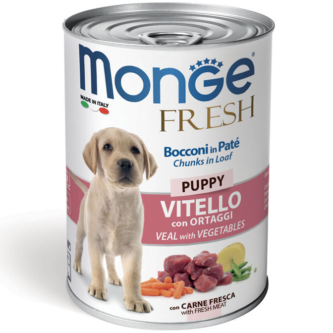 Monge Fresh Bocconi in Paté Vitello con Ortaggi – Puppy 400 g