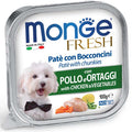 Monge Fresh Paté con Bocconcini al Pollo e Verdure 100 g – Alimento Completo per Cani