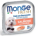 Monge Fresh Paté con Bocconcini al Salmone 100 g – Alimento Completo per Cani