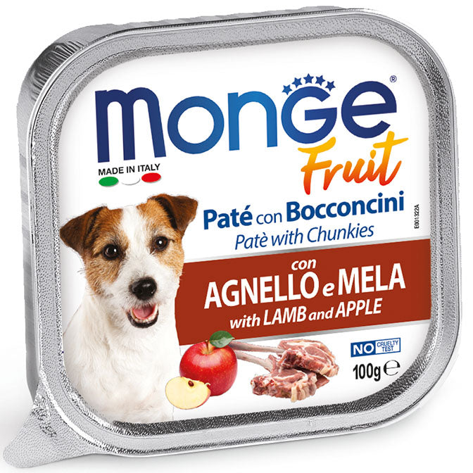 Monge Superpremium Fruit Paté e Bocconcini con Agnello e Mela – 100 g